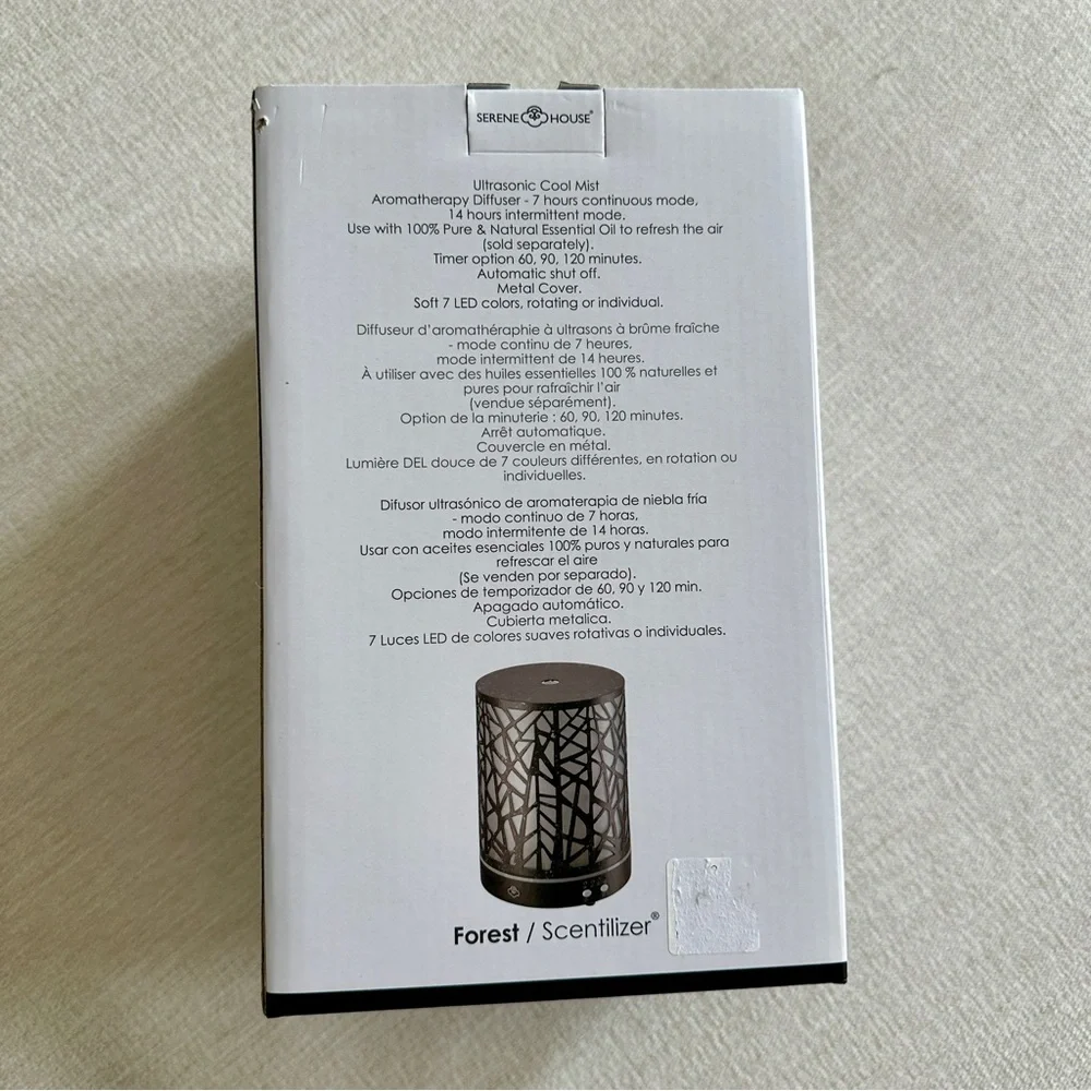 NWT SERENE HOUSE Ultrasonic‎ Aroma Diffuser w/ 7 LED Colors